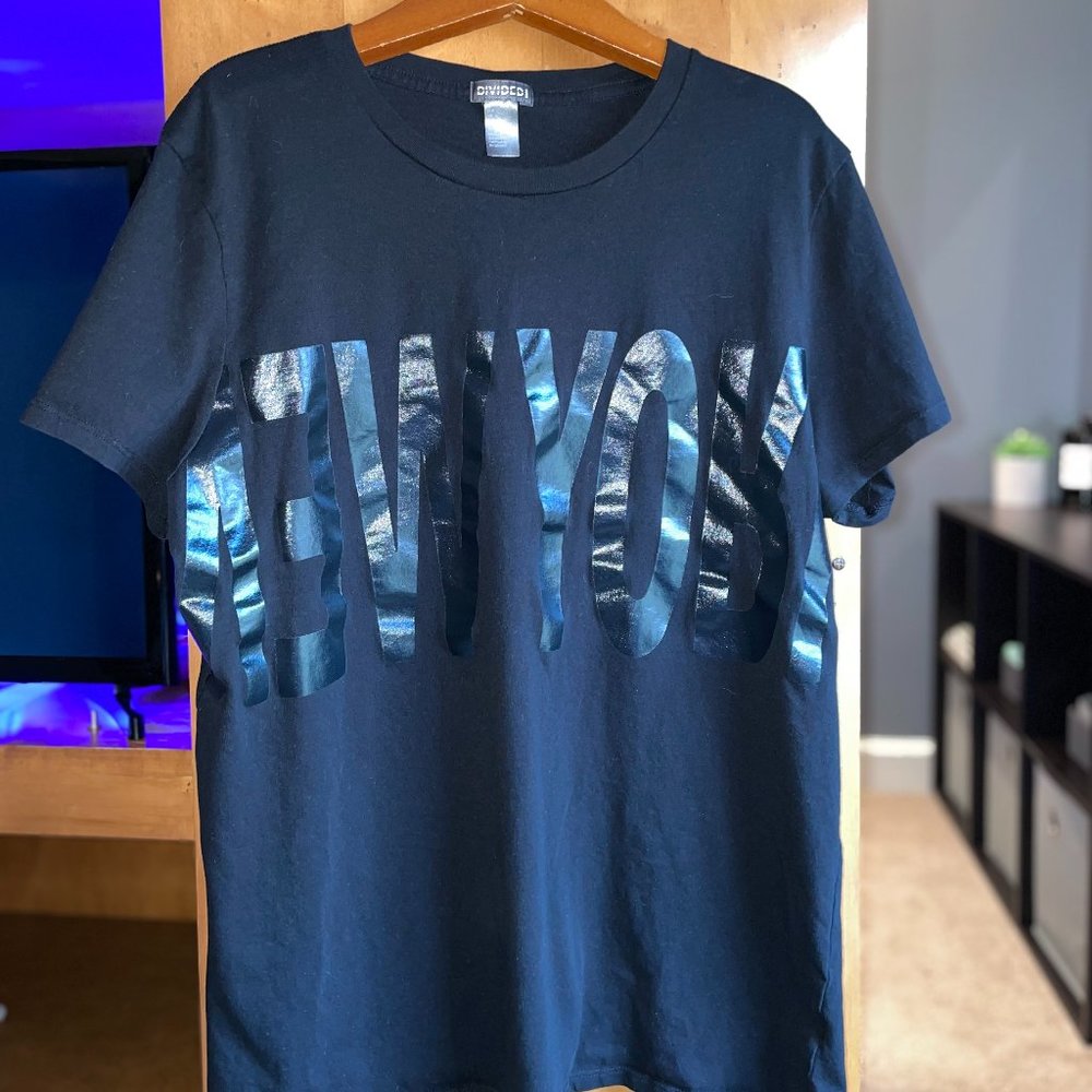 Men's Large H&M Black New York T-Shirt